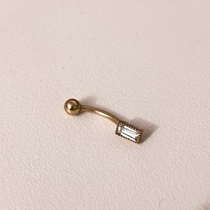 Banter 10K Yellow Gold CZ Belly Button/Navel Ring